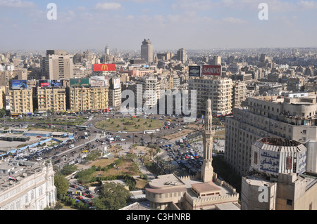 Piazza Tahrir Il Cairo, Egitto nel 2010, un anno prima della rivoluzione che ha portato giù Hosni Mubarak. Foto Stock