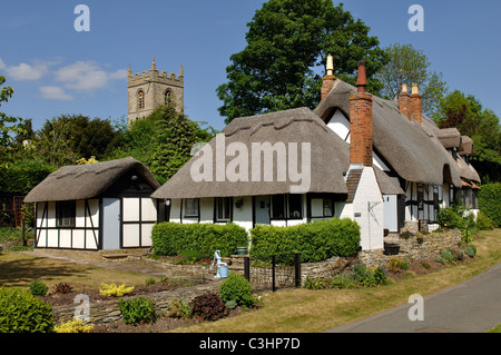 Ten-penny Cottage, Welford-on-Avon, Warwickshire, Inghilterra, Regno Unito Foto Stock