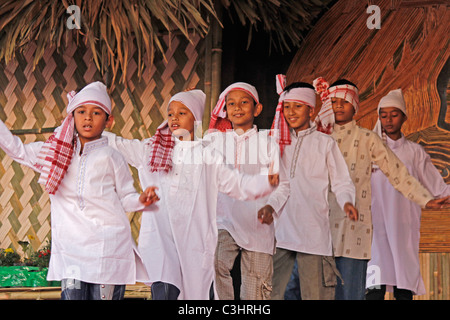 Bihu, Assamese tribù di eseguire la tradizionale danza Bihu a Namdapha eco festival culturali, Miao, Arunachal Pradesh, India Foto Stock