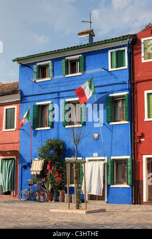 Blue House, isola di Burano Foto Stock