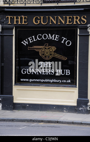 I Gunners Pub Arsenal sostenitori pub. Foto Stock