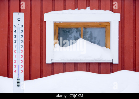 Inverno a Saariselka, il nord della Finlandia Foto Stock