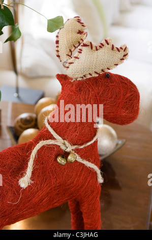 Dettaglio di tessuti di renne decorazione di Natale Foto Stock