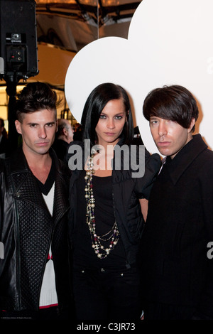 Geordon Nicol, Leigh Lezark, Greg Krelenstein del Misshapes Re - apertura della Chanel boutique di San Francisco San Francisco, Foto Stock