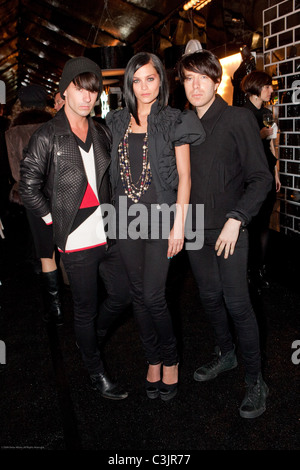 Geordon Nicol, Leigh Lezark, Greg Krelenstein del Misshapes Re - apertura della Chanel boutique di San Francisco San Francisco, Foto Stock