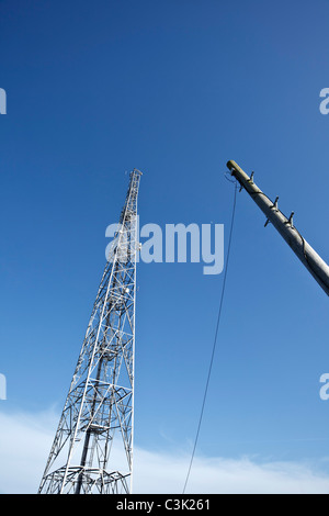 Una radio e tv montante di comunicazione in Norfolk, Regno Unito Foto Stock