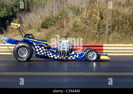 Blue Dragster sul dritto Foto Stock