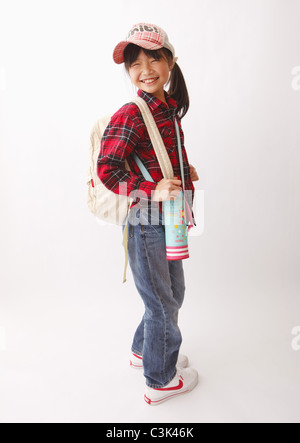 Ragazza di andare in escursione Foto Stock