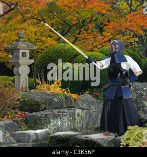 Germania, Augsburg, combattente di Kendo di praticanti di arti marziali Foto Stock