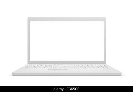 Computer portatile isolato, bianco. Computer portatile isolato, bianco con spazio di copia Foto Stock
