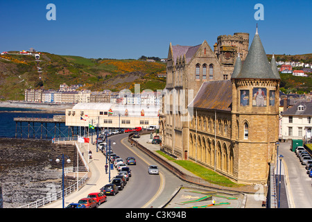 Il vecchio collegio, Aberystwyth University, Aberystwyth, Ceredigion, Wales, Regno Unito Foto Stock