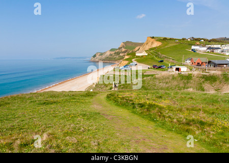 Coastpath alla spiaggia Eype Dorset England Regno Unito Foto Stock