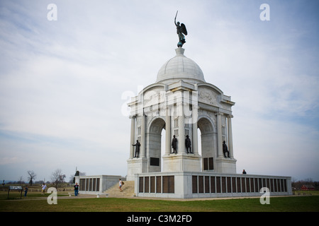 Monumento della Pennsylvania, il più grande monumento al campo di battaglia di Gettysburg Foto Stock