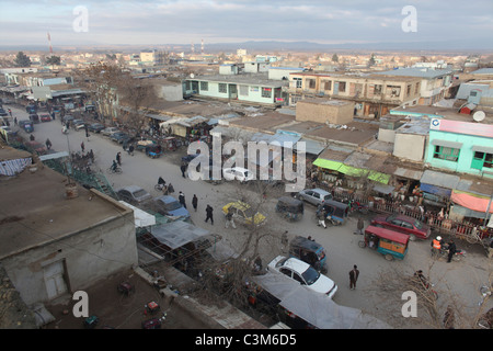 Main Street a Kunduz city Foto Stock