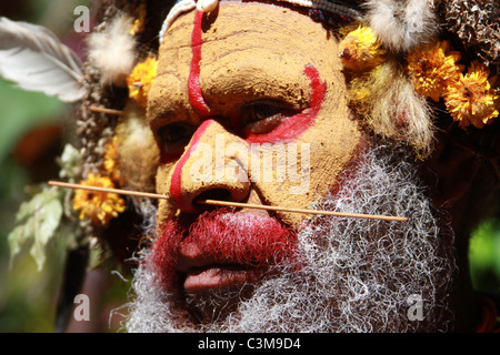 Huli Wigman dalla Southern Highlands di Papua Nuova Guinea Foto Stock