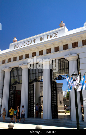 Ingresso a La Recoleta Cemetery in Buenos Aires, Argentina. Foto Stock