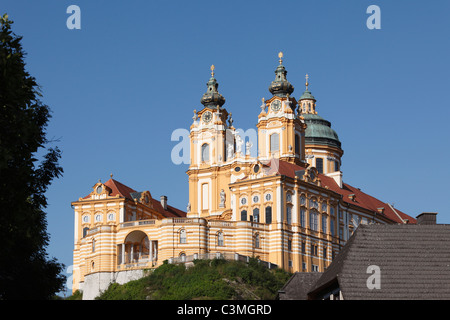 Austria, Austrai inferiore, Wachau, Mostviertel, Waldviertel, vista di stift melk abbey Foto Stock