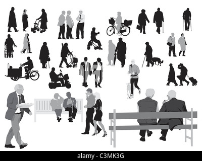 Silhouette senior Foto Stock