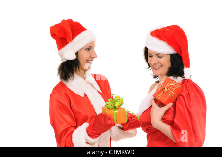 Due donna santa isolati su sfondo bianco Foto Stock