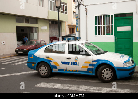 Policia locale ( auto della polizia ) in Corralejo Fuerteventura Isole Canarie Foto Stock