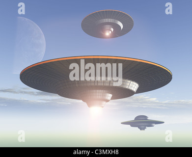 Invasione astronave aliena Foto Stock
