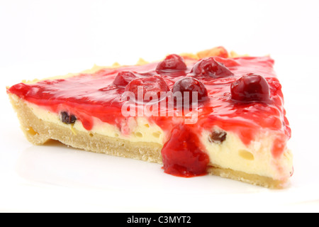 Pezzo di formaggio, lampone e ciliegia pie Foto Stock