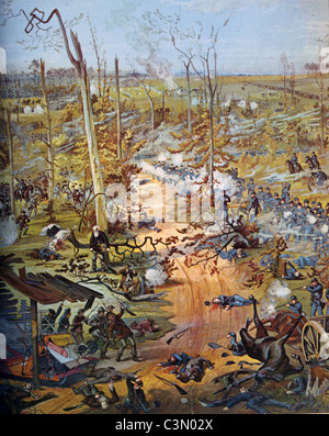 La guerra civile americana : Battaglia di Shiloh 6-7 Aprile 1862 Foto Stock