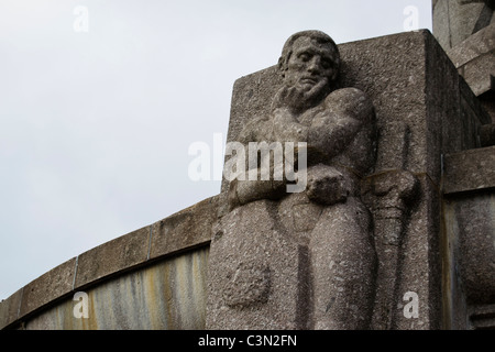 Bismarck Denkmal, Bismarck statua in Amburgo, Germania Foto Stock