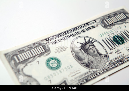 Un milione di US dollar nota. Non reale e realizzati per le novità di valore. Foto Stock