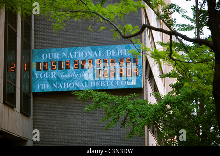 Il debito nazionale orologio in New York Foto Stock