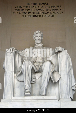 Abramo Lincoln (1809-1865). Presidente nel 1860. Monumentale statua (1920). Lincoln Memorial. Washington D.C. Stati Uniti. Foto Stock