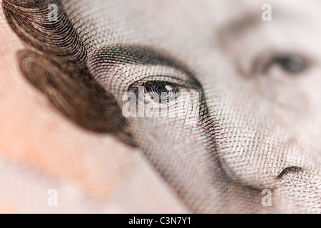 Close up British 10 Pound Sterling nota Foto Stock
