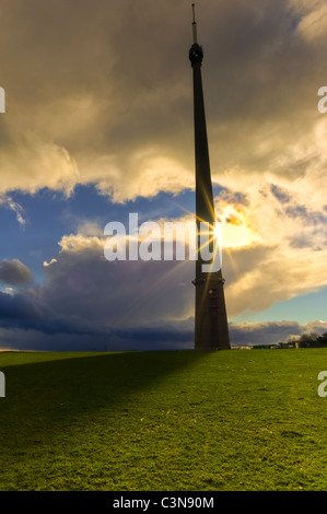 Montante TV vicino Emley e Holmfirth, Yorkshire Foto Stock