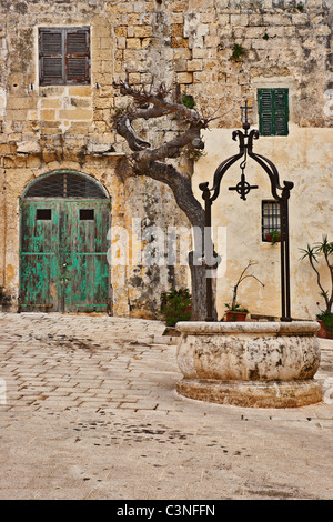 Cantiere nella vecchia città di Mdina, Malta Foto Stock