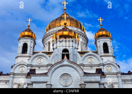 Vista della facciata della Cattedrale di Cristo Salvatore a Mosca, in Russia. Foto Stock