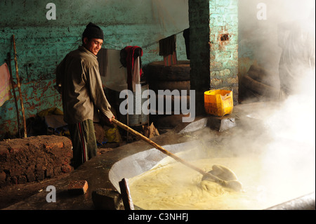 Africa Medio Oriente Egitto melassa rendendo utilizzando schiacciato canna da zucchero Foto Stock