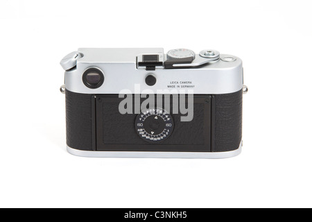 Retro della Leica M6 TTL Fotocamera corpo in argento su sfondo bianco 117920 Leica Foto Stock