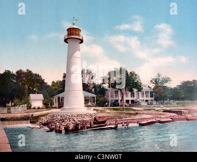 La luce di Biloxi, Biloxi Mississippi circa 1901 Foto Stock