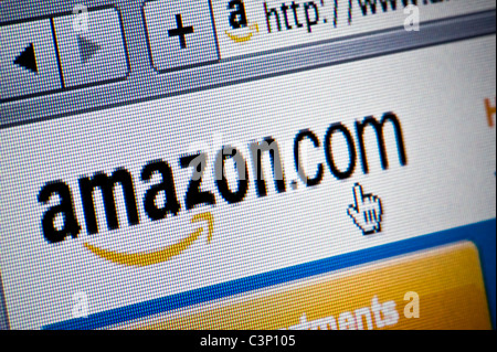 Chiusura del logo Amazon come visto sul suo sito web. (Solo uso editoriale: -print, TV, e-book e Redazione sito web). Foto Stock