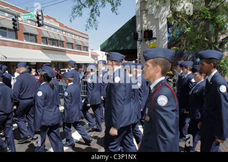 Plant City Florida, South Evers Street, Florida Strawberry Festival, Grand Parade, Air Force ROTC, scuola superiore, studenti istruzione alunni alunni, teen Foto Stock