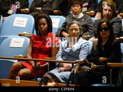 Noi la First Lady Michelle Obama assiste la 64a Assemblea Generale presso la sede delle Nazioni Unite il 23 settembre 2009 a New York Foto Stock