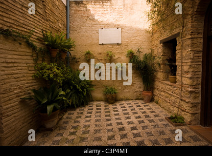 Mura dell'antica sinagoga ebraica a Cordoba Spagna Foto Stock