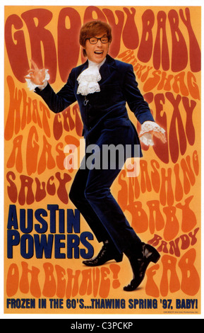 AUSTIN POWERS: Uomo internazionale di mistero - Poster per il 1997 New Line film con Mike Myers Foto Stock