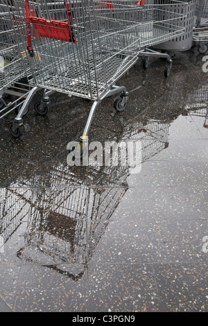 Svuotare i carrelli dei supermercati a Sydney in Australia Foto Stock