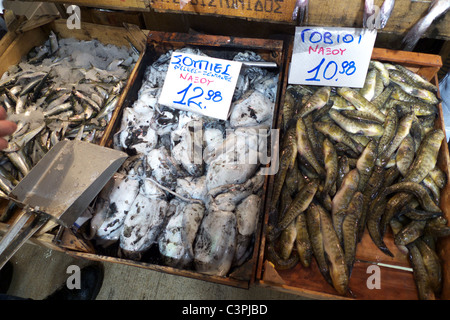 Grecia Atene PLAKA ATHINAS mercato del pesce Foto Stock