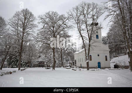 Vecchia chiesa nel villaggio Brankovina, Serbia, inverno Foto Stock