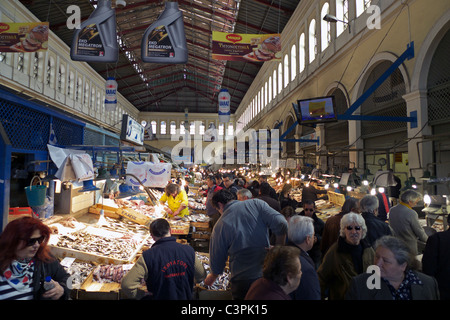 Grecia Atene PLAKA ATHINAS mercato del pesce Foto Stock