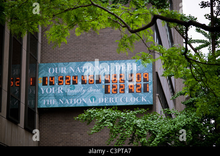 Il debito nazionale orologio in New York Foto Stock