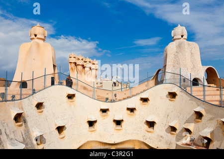 Barcellona, La Pedrera (Casa Mila) Foto Stock