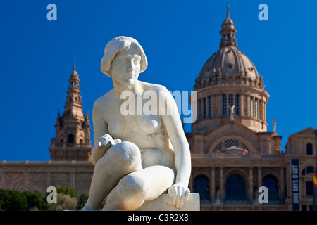 In Spagna, in Catalogna, Barcellona, Montjuic Catalonia Museo Nazionale di Arte (MNAC), Palazzo Nazionale (Palau Nacional) Foto Stock